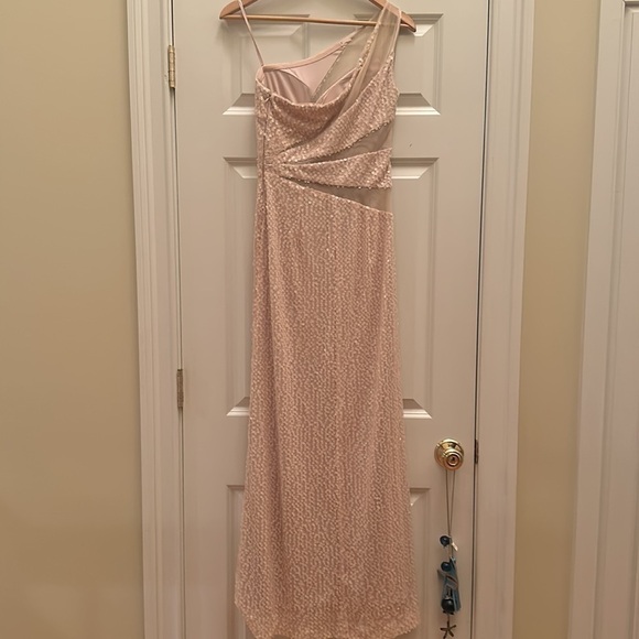 Adrianna Papell Hailey Sequin Mesh Cutout Gown US4 - Picture 8 of 8